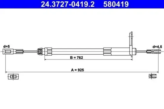 Seilzug, Feststellbremse ATE 24.3727-0419.2 Bild Seilzug, Feststellbremse ATE 24.3727-0419.2