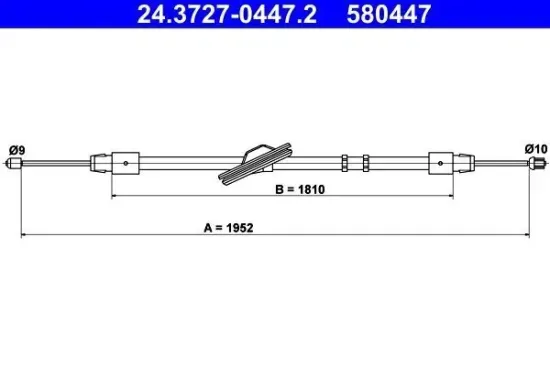 Seilzug, Feststellbremse ATE 24.3727-0447.2 Bild Seilzug, Feststellbremse ATE 24.3727-0447.2