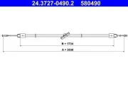 Seilzug, Feststellbremse mitte ATE 24.3727-0490.2