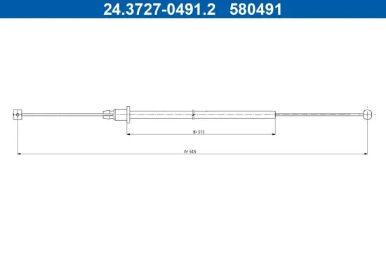 Seilzug, Feststellbremse vorne ATE 24.3727-0491.2 Bild Seilzug, Feststellbremse vorne ATE 24.3727-0491.2