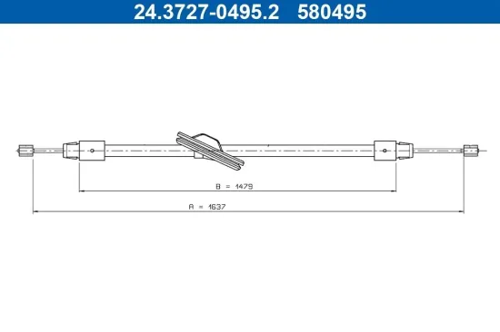 Seilzug, Feststellbremse ATE 24.3727-0495.2 Bild Seilzug, Feststellbremse ATE 24.3727-0495.2