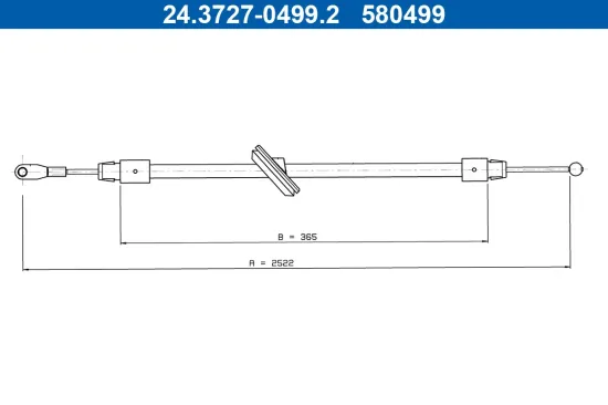 Seilzug, Feststellbremse ATE 24.3727-0499.2 Bild Seilzug, Feststellbremse ATE 24.3727-0499.2
