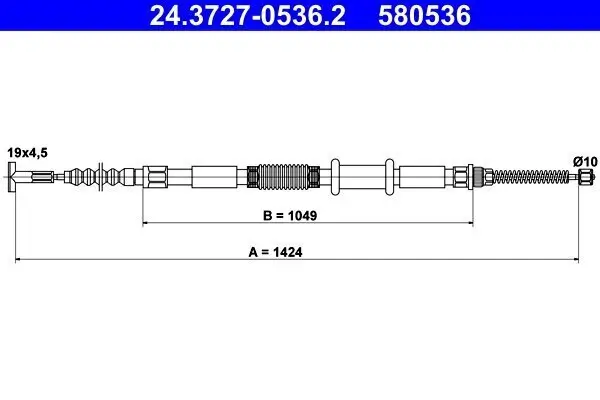 Seilzug, Feststellbremse hinten links ATE 24.3727-0536.2