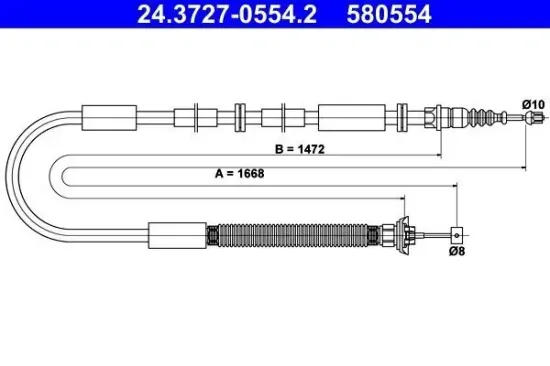 Seilzug, Feststellbremse ATE 24.3727-0554.2 Bild Seilzug, Feststellbremse ATE 24.3727-0554.2