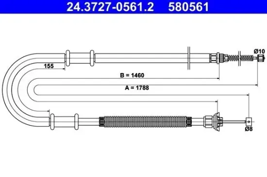 Seilzug, Feststellbremse ATE 24.3727-0561.2 Bild Seilzug, Feststellbremse ATE 24.3727-0561.2