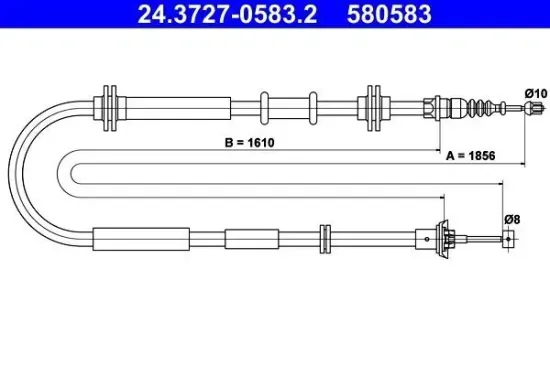 Seilzug, Feststellbremse ATE 24.3727-0583.2 Bild Seilzug, Feststellbremse ATE 24.3727-0583.2