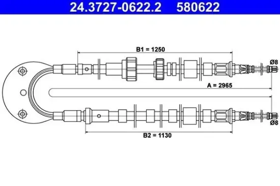 Seilzug, Feststellbremse ATE 24.3727-0622.2 Bild Seilzug, Feststellbremse ATE 24.3727-0622.2