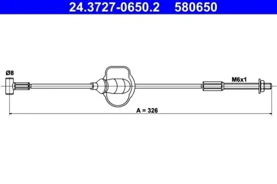 Seilzug, Feststellbremse vorne ATE 24.3727-0650.2 Bild Seilzug, Feststellbremse vorne ATE 24.3727-0650.2