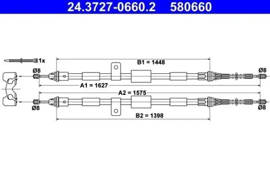 Seilzug, Feststellbremse ATE 24.3727-0660.2 Bild Seilzug, Feststellbremse ATE 24.3727-0660.2