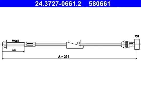 Seilzug, Feststellbremse ATE 24.3727-0661.2 Bild Seilzug, Feststellbremse ATE 24.3727-0661.2