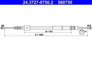 Seilzug, Feststellbremse hinten links ATE 24.3727-0750.2