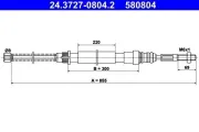 Seilzug, Feststellbremse hinten links ATE 24.3727-0804.2
