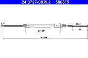 Seilzug, Feststellbremse hinten links ATE 24.3727-0835.2