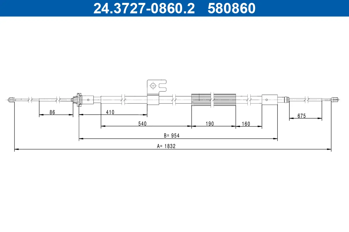 Seilzug, Feststellbremse hinten ATE 24.3727-0860.2