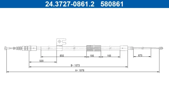 Seilzug, Feststellbremse hinten ATE 24.3727-0861.2 Bild Seilzug, Feststellbremse hinten ATE 24.3727-0861.2