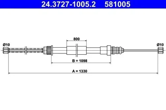 Seilzug, Feststellbremse ATE 24.3727-1005.2 Bild Seilzug, Feststellbremse ATE 24.3727-1005.2