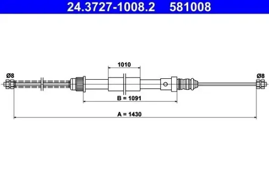 Seilzug, Feststellbremse ATE 24.3727-1008.2 Bild Seilzug, Feststellbremse ATE 24.3727-1008.2