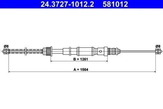 Seilzug, Feststellbremse ATE 24.3727-1012.2 Bild Seilzug, Feststellbremse ATE 24.3727-1012.2