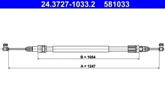 Seilzug, Feststellbremse ATE 24.3727-1033.2 Bild Seilzug, Feststellbremse ATE 24.3727-1033.2