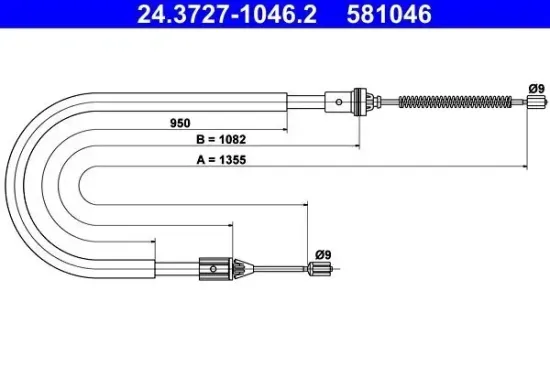 Seilzug, Feststellbremse ATE 24.3727-1046.2 Bild Seilzug, Feststellbremse ATE 24.3727-1046.2