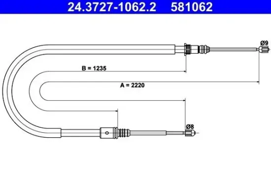 Seilzug, Feststellbremse ATE 24.3727-1062.2 Bild Seilzug, Feststellbremse ATE 24.3727-1062.2