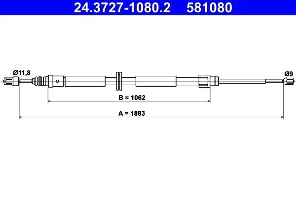 Seilzug, Feststellbremse ATE 24.3727-1080.2