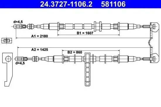 Seilzug, Feststellbremse ATE 24.3727-1106.2 Bild Seilzug, Feststellbremse ATE 24.3727-1106.2