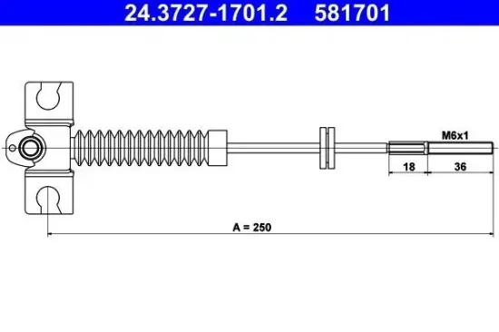 Seilzug, Feststellbremse ATE 24.3727-1701.2 Bild Seilzug, Feststellbremse ATE 24.3727-1701.2