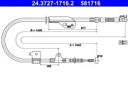 Seilzug, Feststellbremse hinten links ATE 24.3727-1716.2