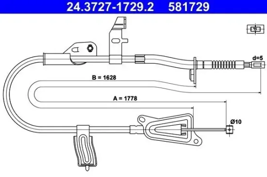 Seilzug, Feststellbremse ATE 24.3727-1729.2 Bild Seilzug, Feststellbremse ATE 24.3727-1729.2