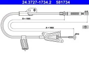 Seilzug, Feststellbremse hinten links ATE 24.3727-1734.2