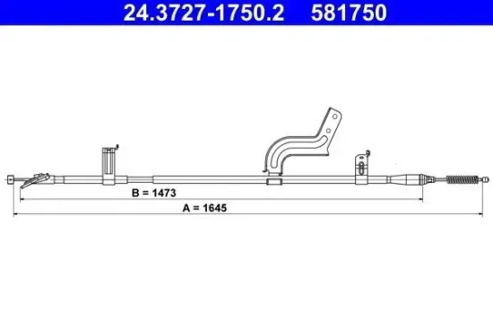 Seilzug, Feststellbremse hinten links ATE 24.3727-1750.2 Bild Seilzug, Feststellbremse hinten links ATE 24.3727-1750.2