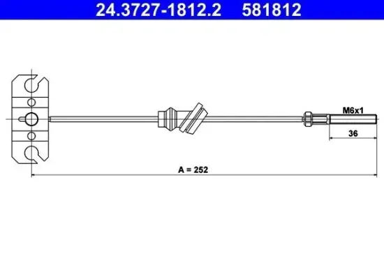 Seilzug, Feststellbremse ATE 24.3727-1812.2 Bild Seilzug, Feststellbremse ATE 24.3727-1812.2