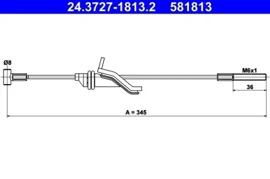 Seilzug, Feststellbremse ATE 24.3727-1813.2 Bild Seilzug, Feststellbremse ATE 24.3727-1813.2