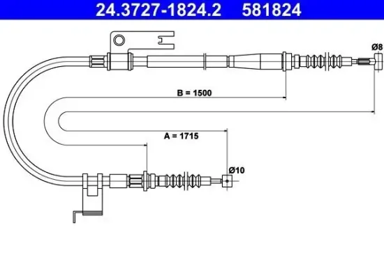 Seilzug, Feststellbremse ATE 24.3727-1824.2 Bild Seilzug, Feststellbremse ATE 24.3727-1824.2