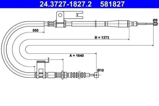 Seilzug, Feststellbremse ATE 24.3727-1827.2 Bild Seilzug, Feststellbremse ATE 24.3727-1827.2