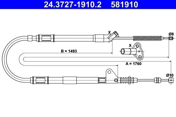 Seilzug, Feststellbremse hinten rechts ATE 24.3727-1910.2