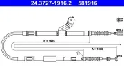 Seilzug, Feststellbremse hinten links ATE 24.3727-1916.2