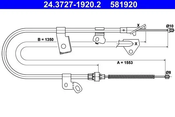 Seilzug, Feststellbremse hinten rechts ATE 24.3727-1920.2