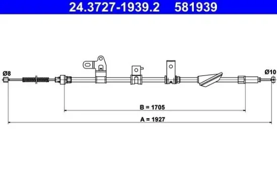 Seilzug, Feststellbremse ATE 24.3727-1939.2 Bild Seilzug, Feststellbremse ATE 24.3727-1939.2