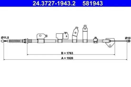 Seilzug, Feststellbremse ATE 24.3727-1943.2 Bild Seilzug, Feststellbremse ATE 24.3727-1943.2