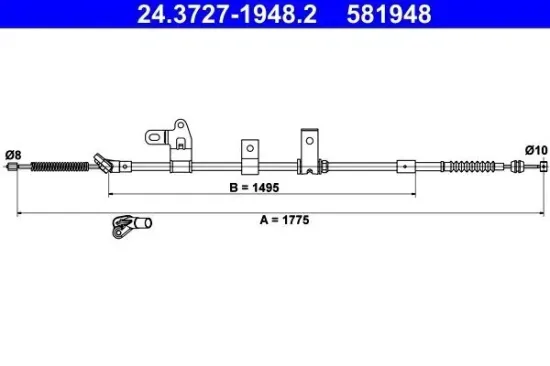 Seilzug, Feststellbremse ATE 24.3727-1948.2 Bild Seilzug, Feststellbremse ATE 24.3727-1948.2