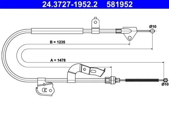 Seilzug, Feststellbremse ATE 24.3727-1952.2 Bild Seilzug, Feststellbremse ATE 24.3727-1952.2