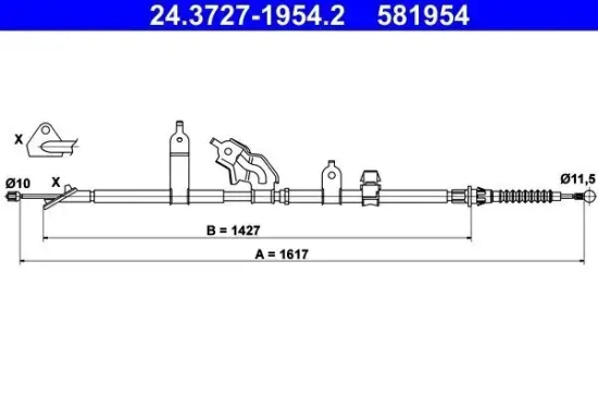 Seilzug, Feststellbremse ATE 24.3727-1954.2 Bild Seilzug, Feststellbremse ATE 24.3727-1954.2