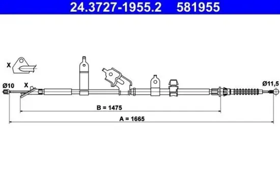 Seilzug, Feststellbremse ATE 24.3727-1955.2 Bild Seilzug, Feststellbremse ATE 24.3727-1955.2