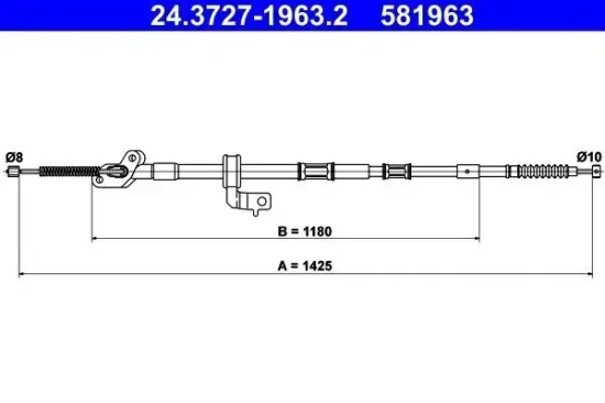 Seilzug, Feststellbremse hinten rechts ATE 24.3727-1963.2 Bild Seilzug, Feststellbremse hinten rechts ATE 24.3727-1963.2