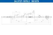 Seilzug, Feststellbremse hinten links ATE 24.3727-1978.2