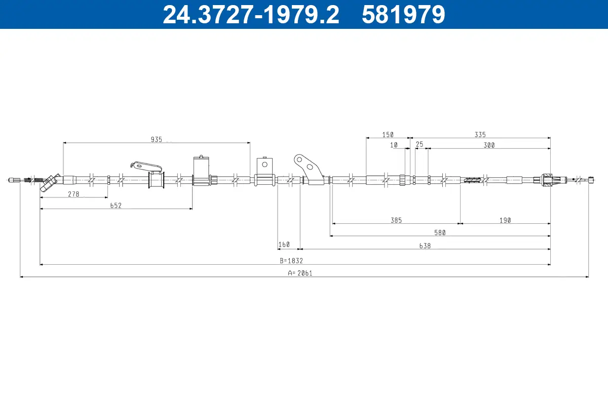 Seilzug, Feststellbremse hinten rechts ATE 24.3727-1979.2