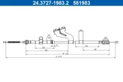 Seilzug, Feststellbremse hinten links ATE 24.3727-1983.2