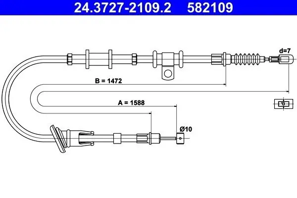 Seilzug, Feststellbremse hinten links ATE 24.3727-2109.2